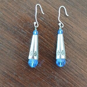 TUAREG Elegant Silver 925  Blue Dangle Earrings